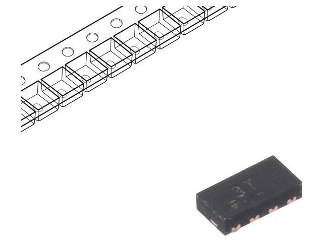 Diode: TVS netwerk; 6V; eenrichtings-; SOT1358-1,XSON7; Ch: 6 Diode: TVS netwerk; 6V; eenrichtings-; SOT1358-1,XSON7; Ch: 6